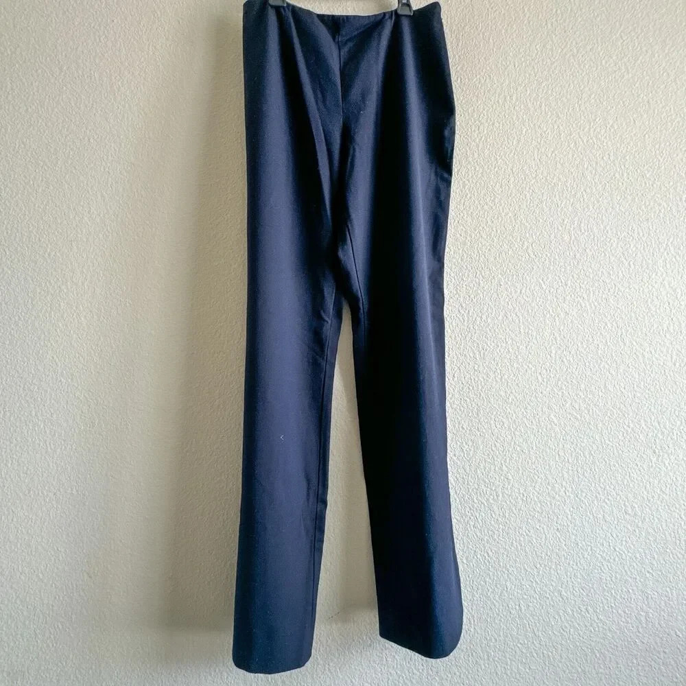 Ralph Lauren Black Label Stretch Wool Textured Trouser Blue Pants Womens 10